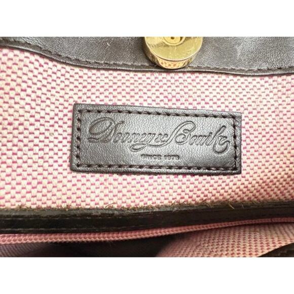 Dooney & Bourke Womens Brown Croco Embossed Leather Double Strap Tassel Bag - Picture 11 of 12